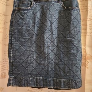 Jcrew front quilted denim pencil skirt blue size 27 nwot